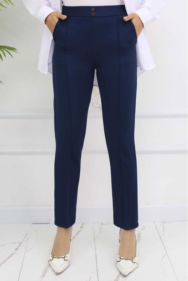Hijab clothing NAVY BLUE SKINNY LEG PANTS T 5403 - TRENDTESETTÜR