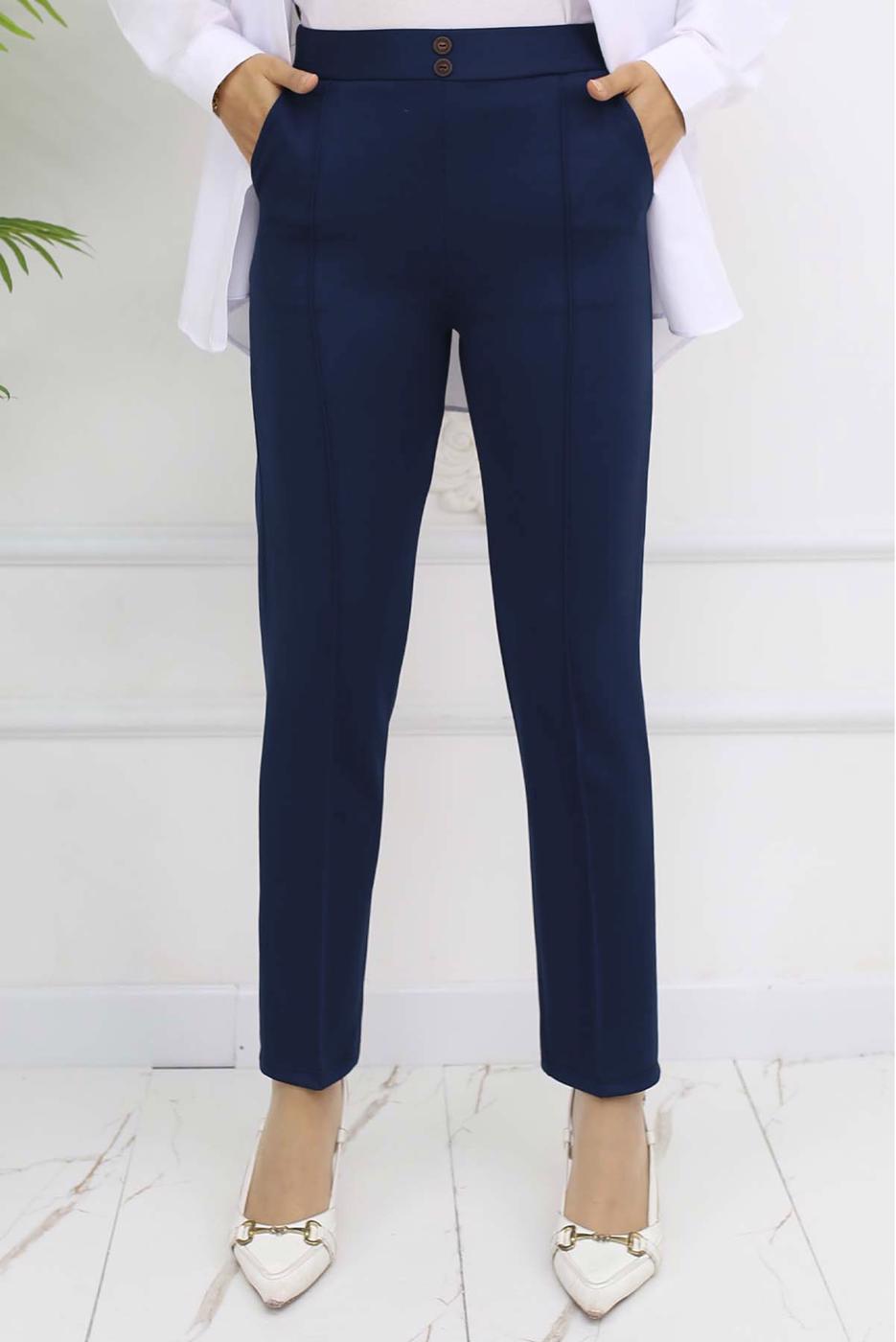 Hijab clothing NAVY BLUE SKINNY LEG PANTS T 5403
