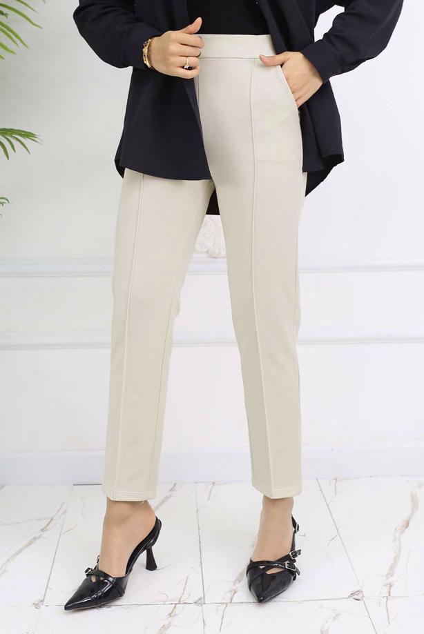 Tesettür giyim BEJ DAR PAÇA PANTOLON T 5403 - TRENDTESETTÜR