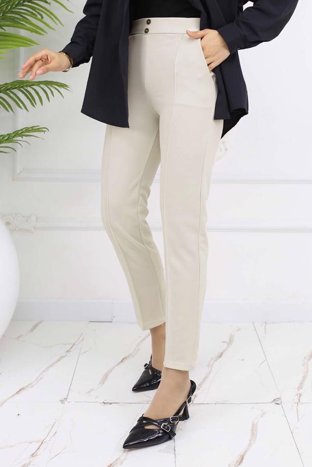 Tesettür giyim BEJ DAR PAÇA PANTOLON T 5403 - TRENDTESETTÜR