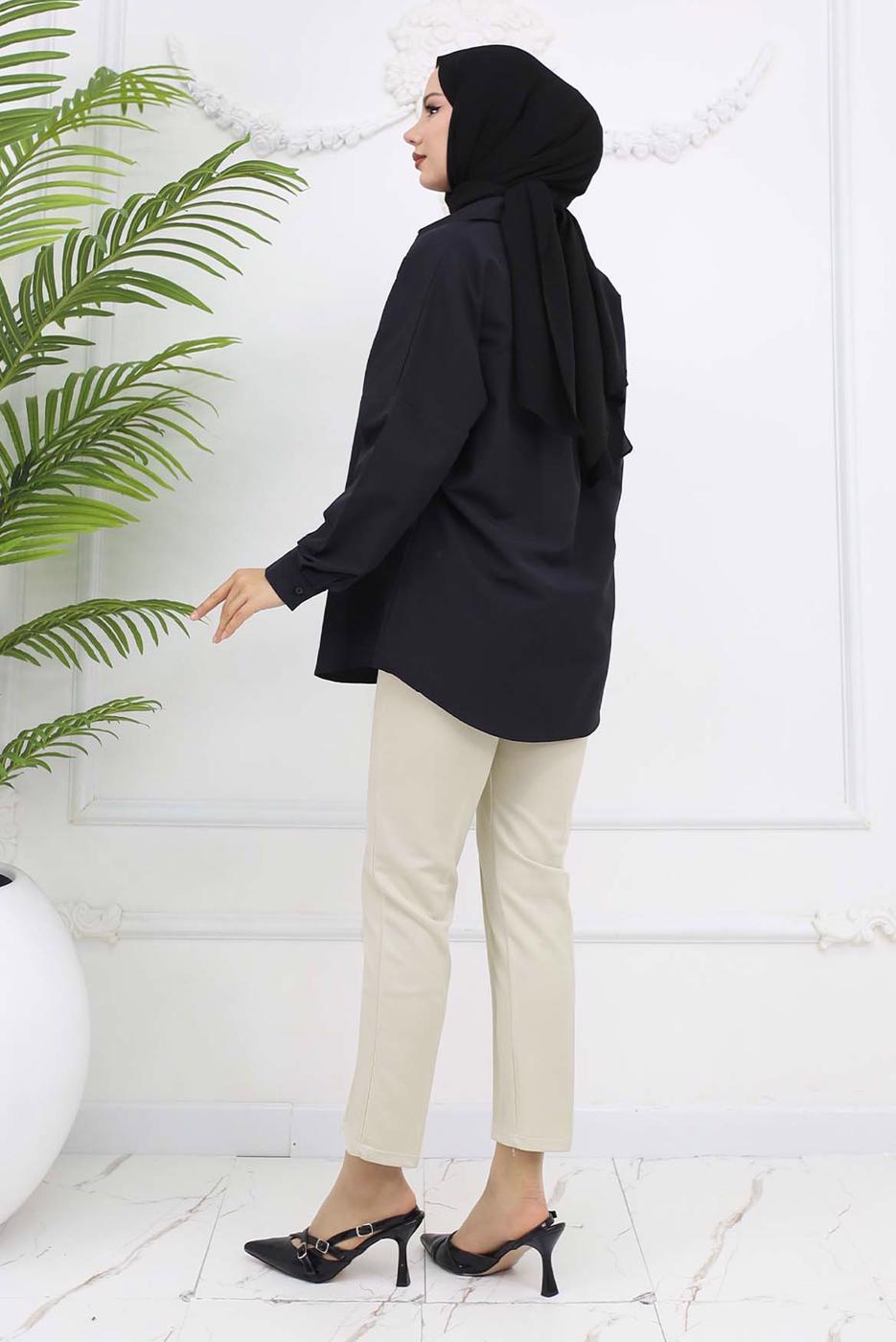 Tesettür giyim BEJ DAR PAÇA PANTOLON T 5403
