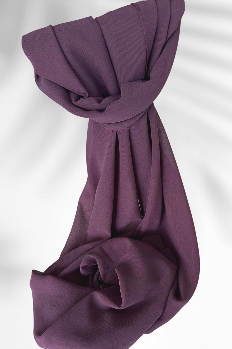 Hijab clothing PURPLE CHIFFON SHAWL T 0010