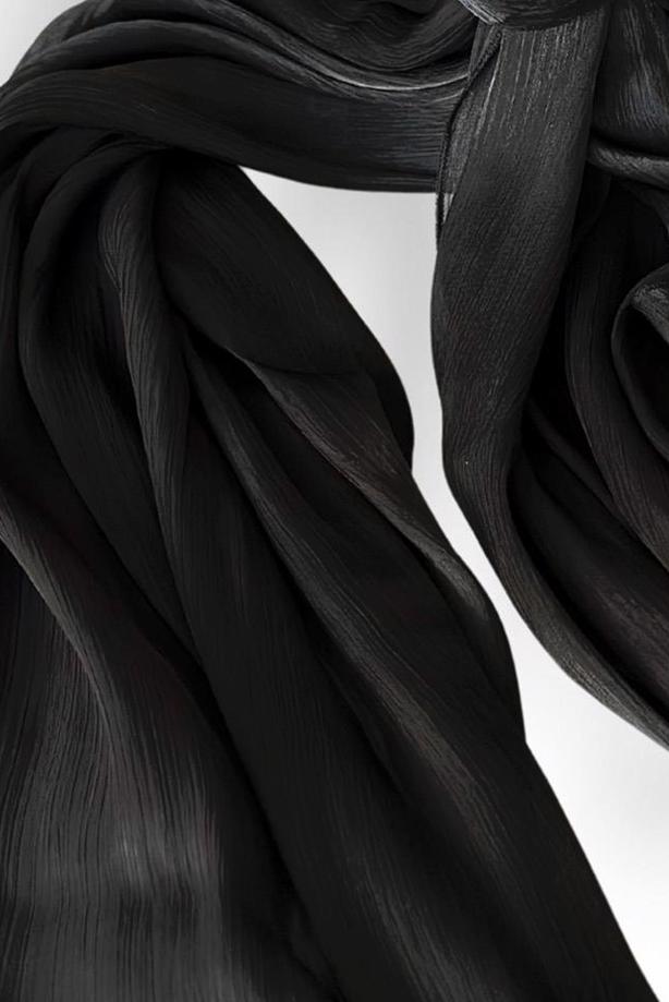 Tesettür giyim SİYAH JANJAN ŞAL T 5000 - TRENDTESETTÜR