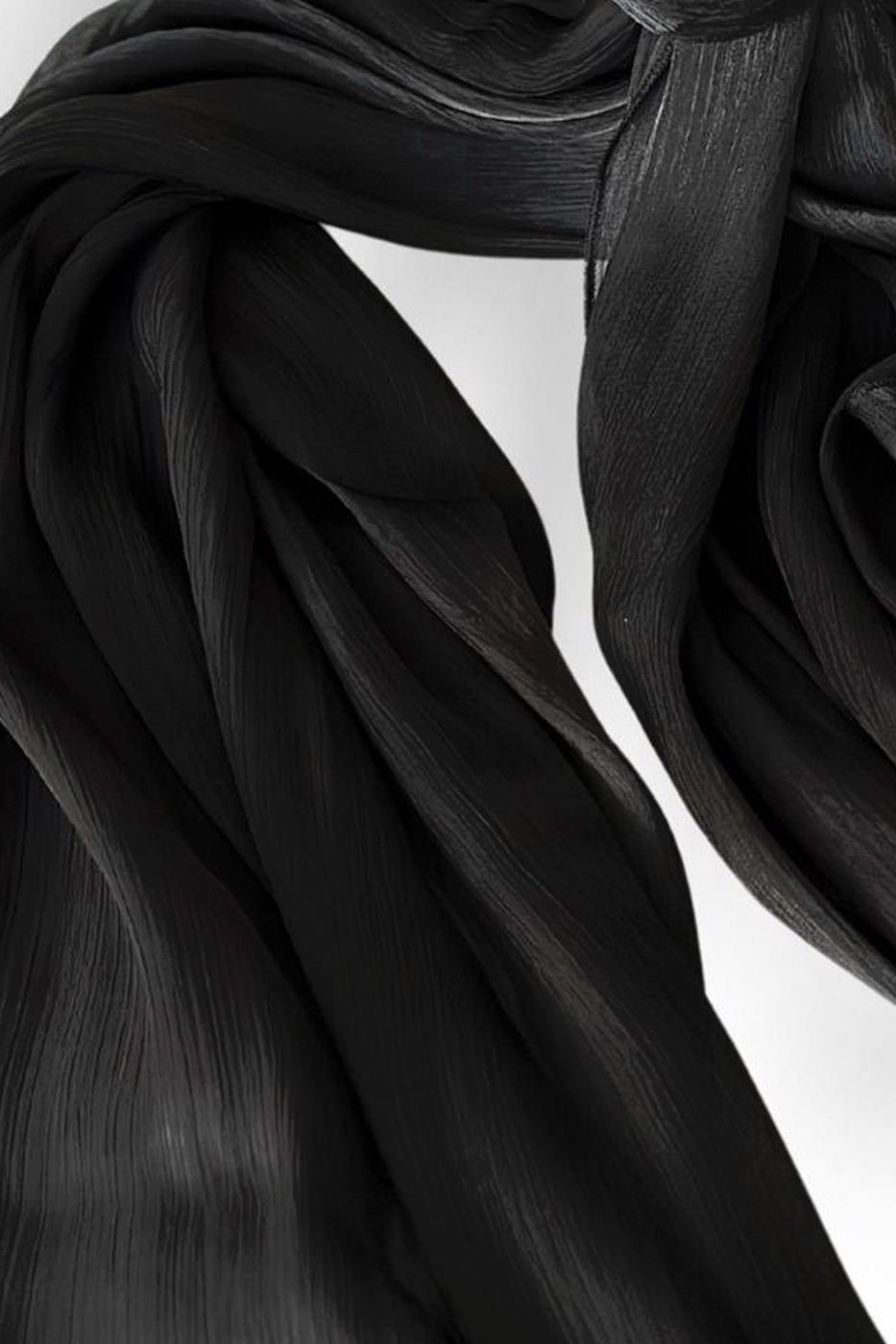 Tesettür giyim SİYAH JANJAN ŞAL T 5000