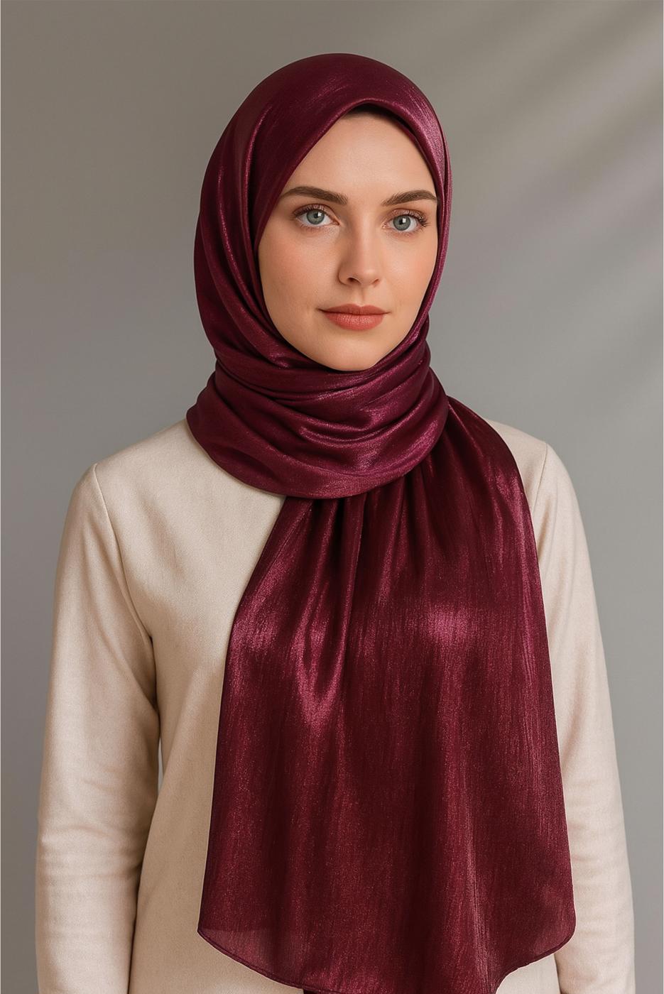 Vêtements hijab ROUGE BORDEAUX CHÂLE T 5000