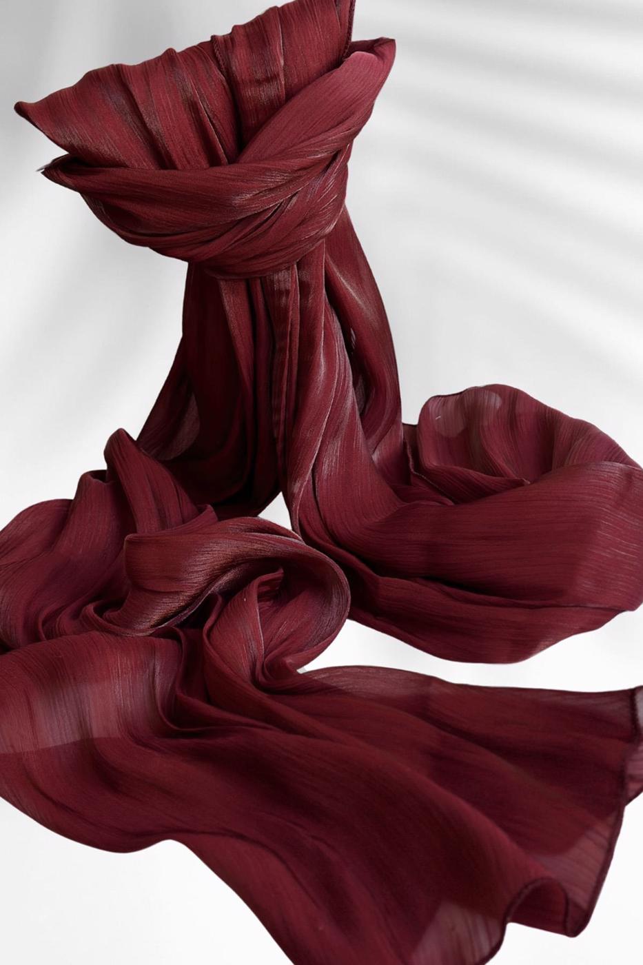 Vêtements hijab ROUGE BORDEAUX CHÂLE T 5000