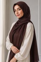 Vêtements hijab BRUN CHÂLE T 5000
