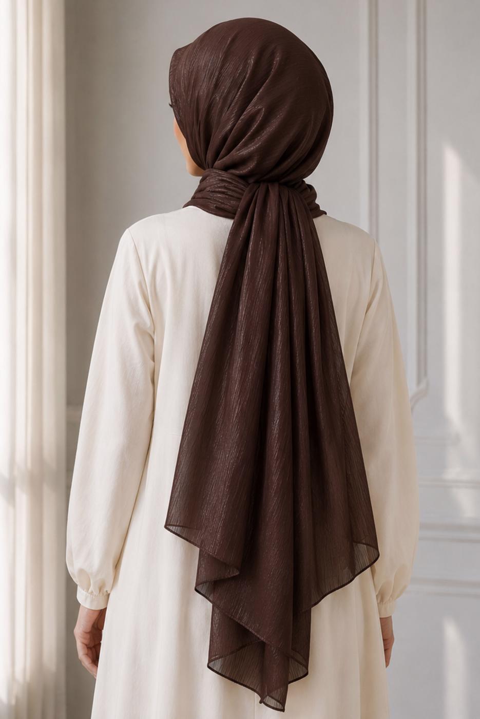 Vêtements hijab BRUN CHÂLE T 5000