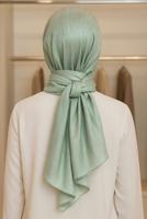 Tesettür giyim YEŞİL JANJAN ŞAL T 5000