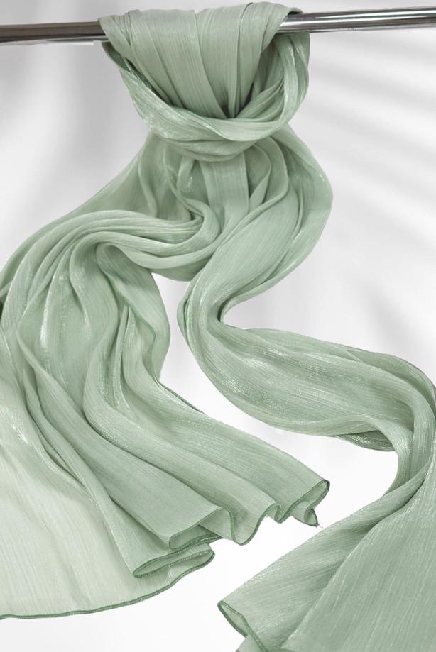 Tesettür giyim YEŞİL JANJAN ŞAL T 5000 - TRENDTESETTÜR