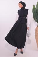 Vêtements hijab NOIR COSTUME JUPE CEINTURE T 1184