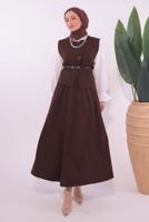 Vêtements hijab BRUN COSTUME JUPE CEINTURE T 1184