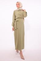 Vêtements hijab VERT COSTUME JUPE DÉTAILLÉ À NOUER T 1374