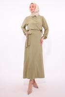 Vêtements hijab VERT COSTUME JUPE DÉTAILLÉ À NOUER T 1374