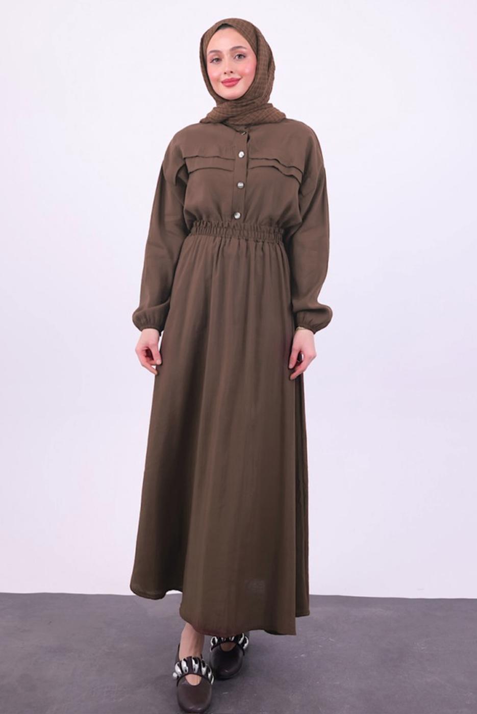 Vêtements hijab BRUN COSTUME MODESTE À JUPE T 1484