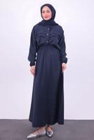 Tesettür giyim LACİVERT ETEKLİ TESETTÜR TAKIM T 1484