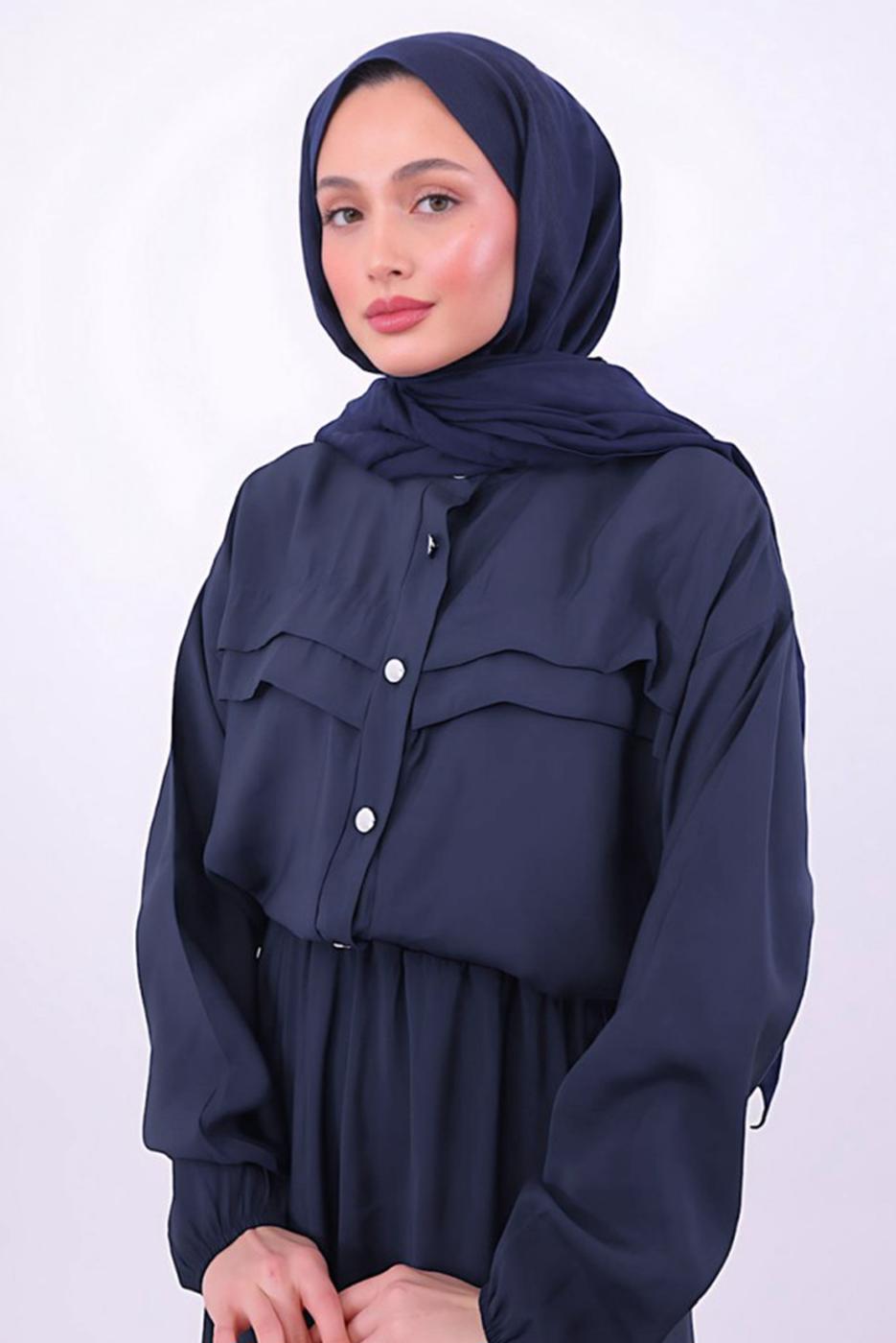 Tesettür giyim LACİVERT ETEKLİ TESETTÜR TAKIM T 1484