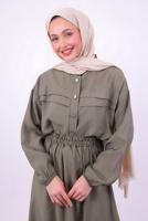 Tesettür giyim VİZON ETEKLİ TESETTÜR TAKIM T 1484