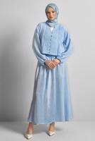 Vêtements hijab BLEU TAILLEUR JUPE BOUTONNÉE T 1922
