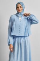 Vêtements hijab BLEU TAILLEUR JUPE BOUTONNÉE T 1922
