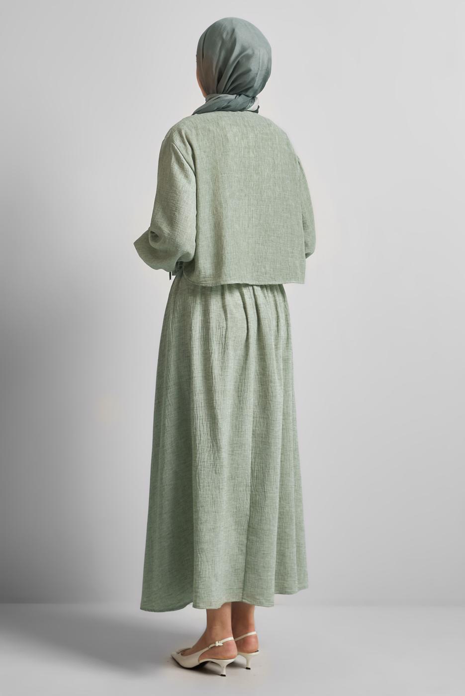 Vêtements hijab KAKI TAILLEUR JUPE BOUTONNÉE T 1922