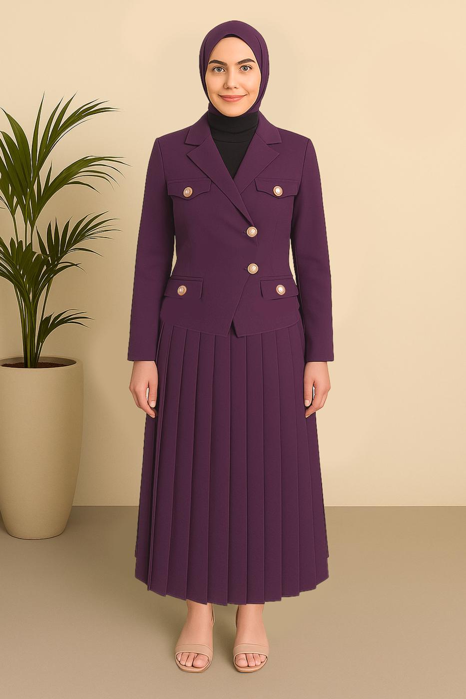 Vêtements hijab POURPRE COSTUME JUPE AVEC VESTE T 2026