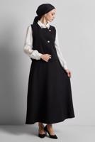 Vêtements hijab NOIR COSTUME JUPE AVEC GILET T 3340