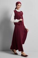 Vêtements hijab ROUGE BORDEAUX COSTUME JUPE AVEC GILET T 3340