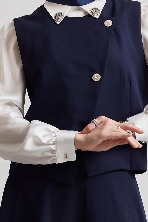 Tesettür giyim  YELEKLİ ETEKLİ TAKIM T 3340 - TRENDTESETTÜR