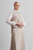 Vêtements hijab BEIGE COSTUME JUPE AVEC GILET T 3340