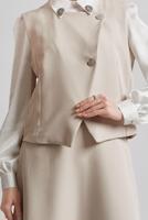 Vêtements hijab BEIGE COSTUME JUPE AVEC GILET T 3340