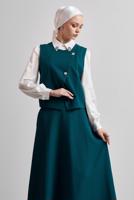 Vêtements hijab VERT COSTUME JUPE AVEC GILET T 3340