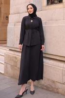 Vêtements hijab NOIR COMBINAISON JUPE NOUÉE T 4194