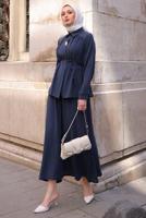 Vêtements hijab BLEU MARINE COMBINAISON JUPE NOUÉE T 4194