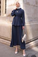 Vêtements hijab BLEU MARINE COMBINAISON JUPE NOUÉE T 4194