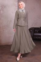 Vêtements hijab VISON COSTUME À JUPE AVEC DÉTAILS EN DENTELLE T 7984