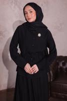 Vêtements hijab NOIR COSTUME JUPE AVEC BROCHE T 9274