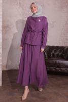 Vêtements hijab POURPRE COSTUME JUPE AVEC BROCHE T 9274
