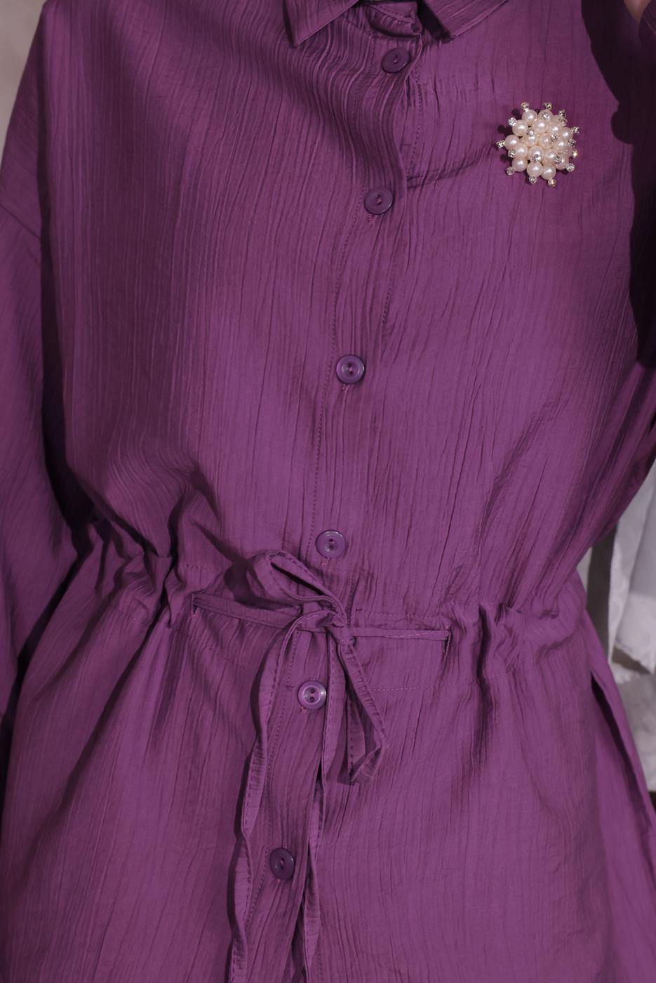 Vêtements hijab POURPRE COSTUME JUPE AVEC BROCHE T 9274