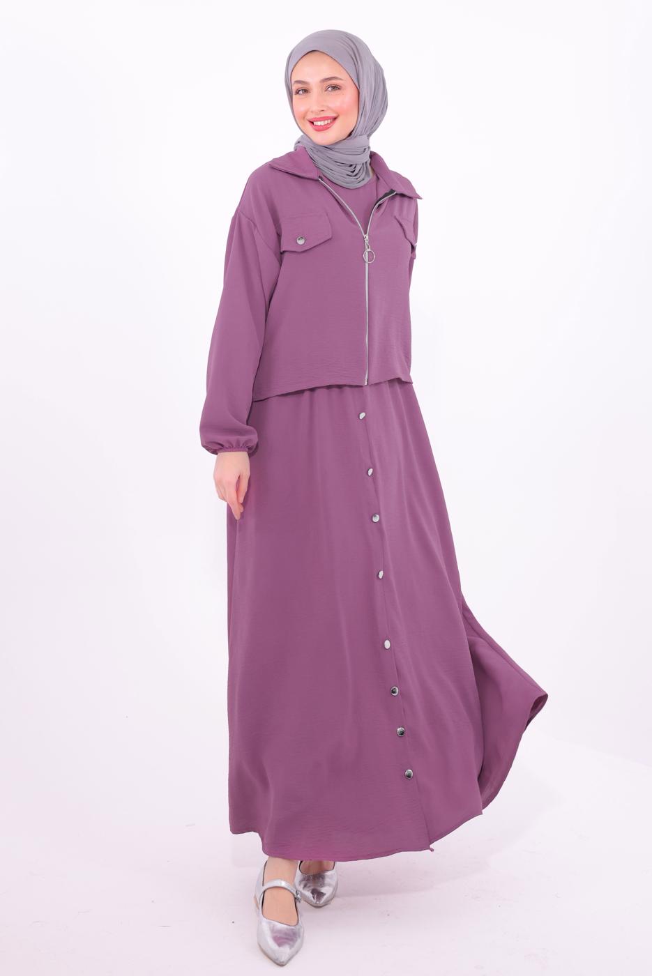 Vêtements hijab POURPRE COSTUME AVEC VESTE T 2484