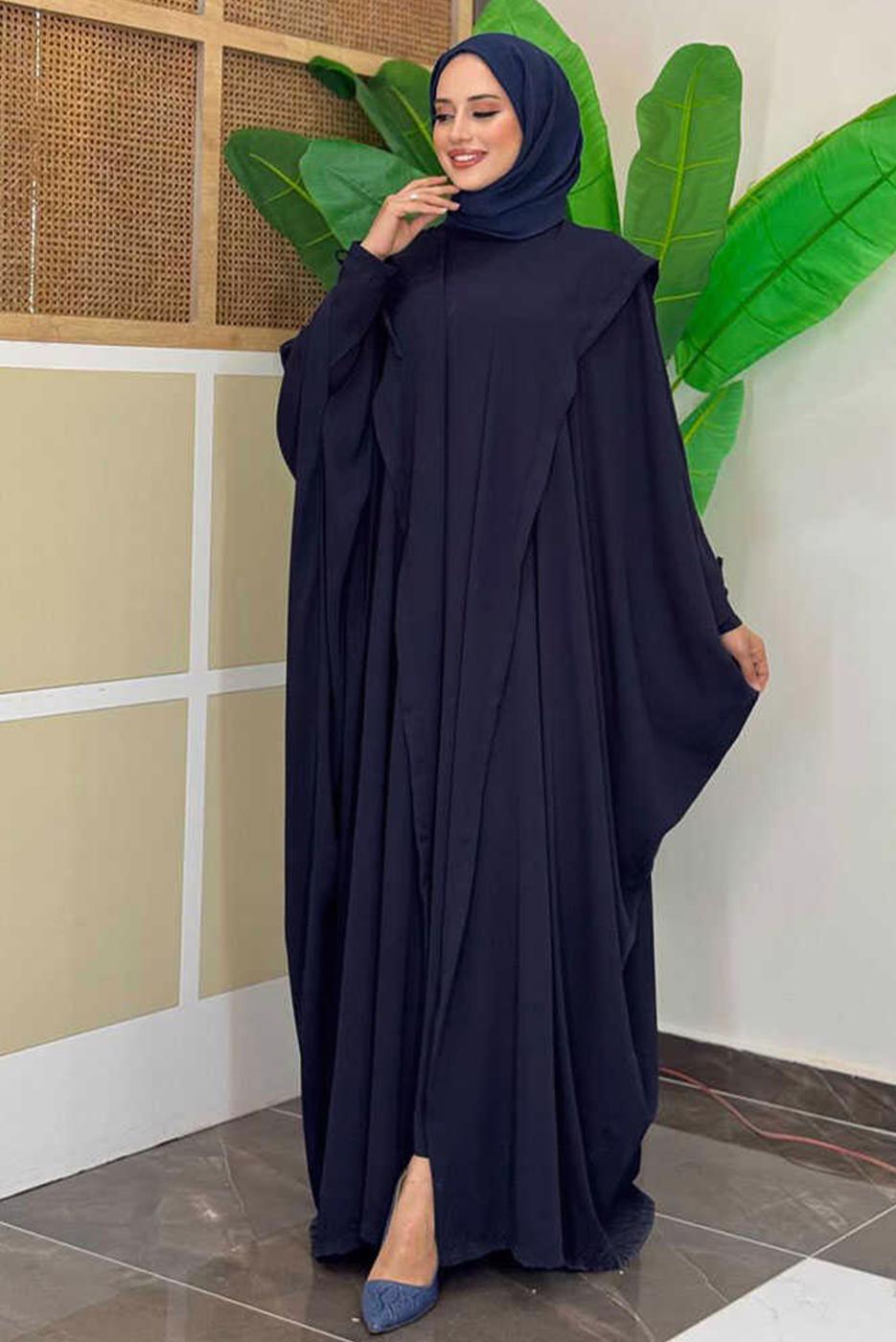 Vêtements hijab BLEU MARINE COMBINAISON ABAYA AVEC ROBE T 31007