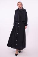 Tesettür giyim SİYAH CEKETLİ ELBİSELİ TAKIM T 7084 