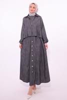 Tesettür giyim SİYAH CEKETLİ ELBİSELİ TAKIM T 7384