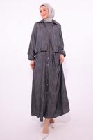 Tesettür giyim SİYAH CEKETLİ ELBİSELİ TAKIM T 7384