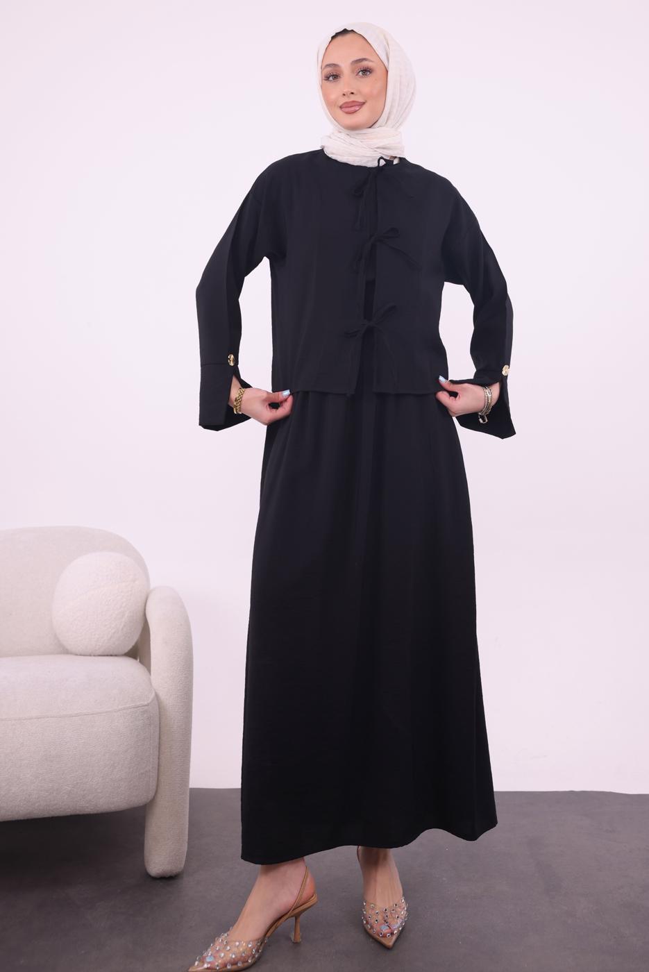 Vêtements hijab NOIR COSTUME AVEC VESTE T 9194