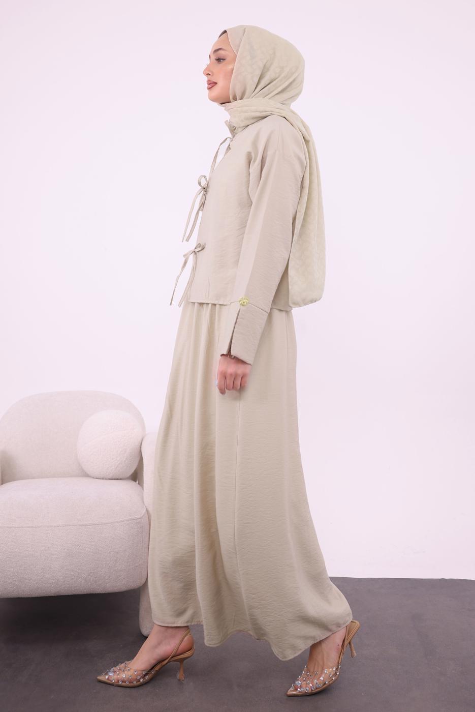 Vêtements hijab BEIGE COSTUME AVEC VESTE T 9194