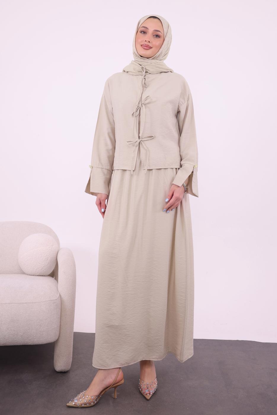 Vêtements hijab BEIGE COSTUME AVEC VESTE T 9194