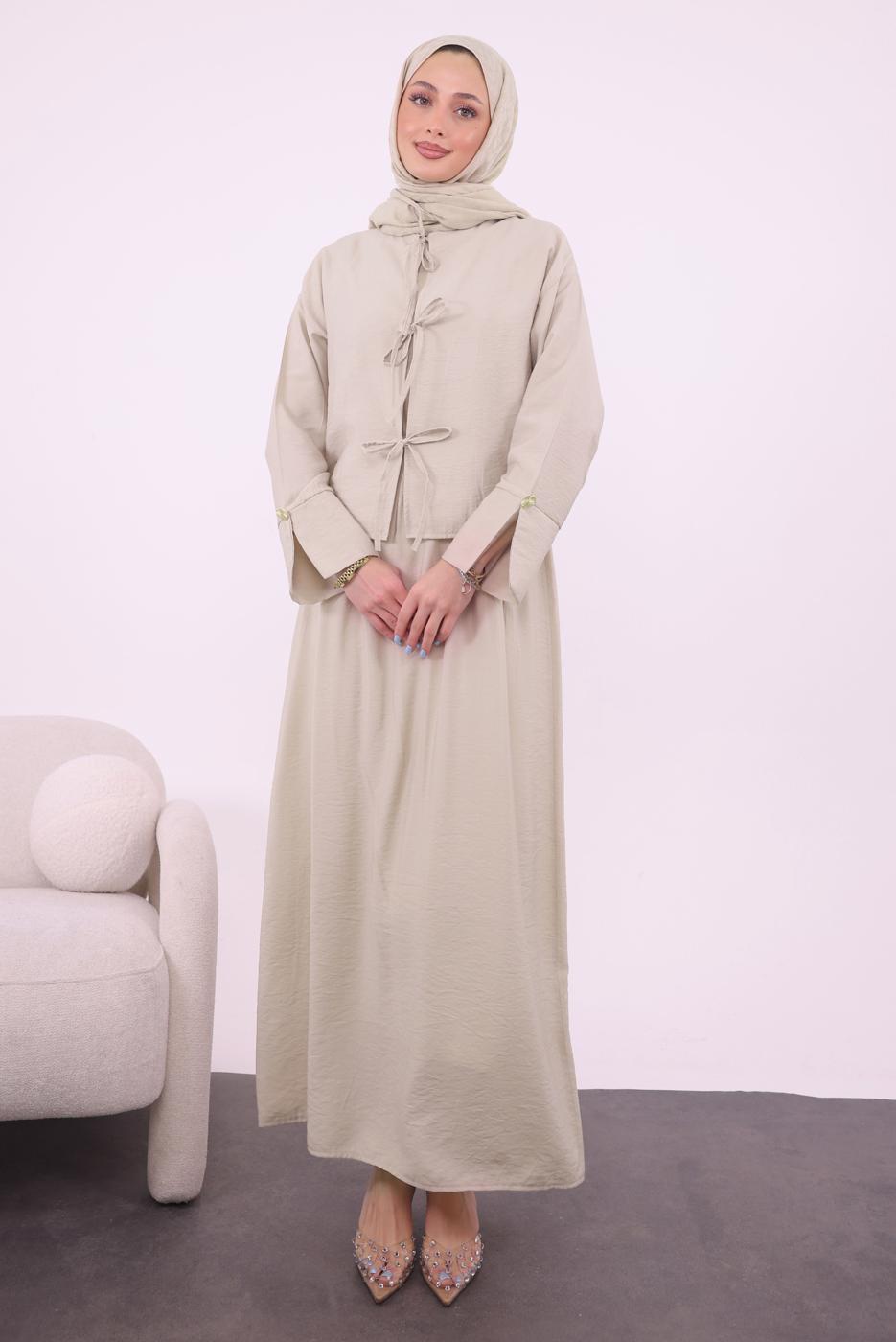 Vêtements hijab BEIGE COSTUME AVEC VESTE T 9194