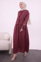 Vêtements hijab ROUGE BORDEAUX COSTUME AVEC VESTE T 9194