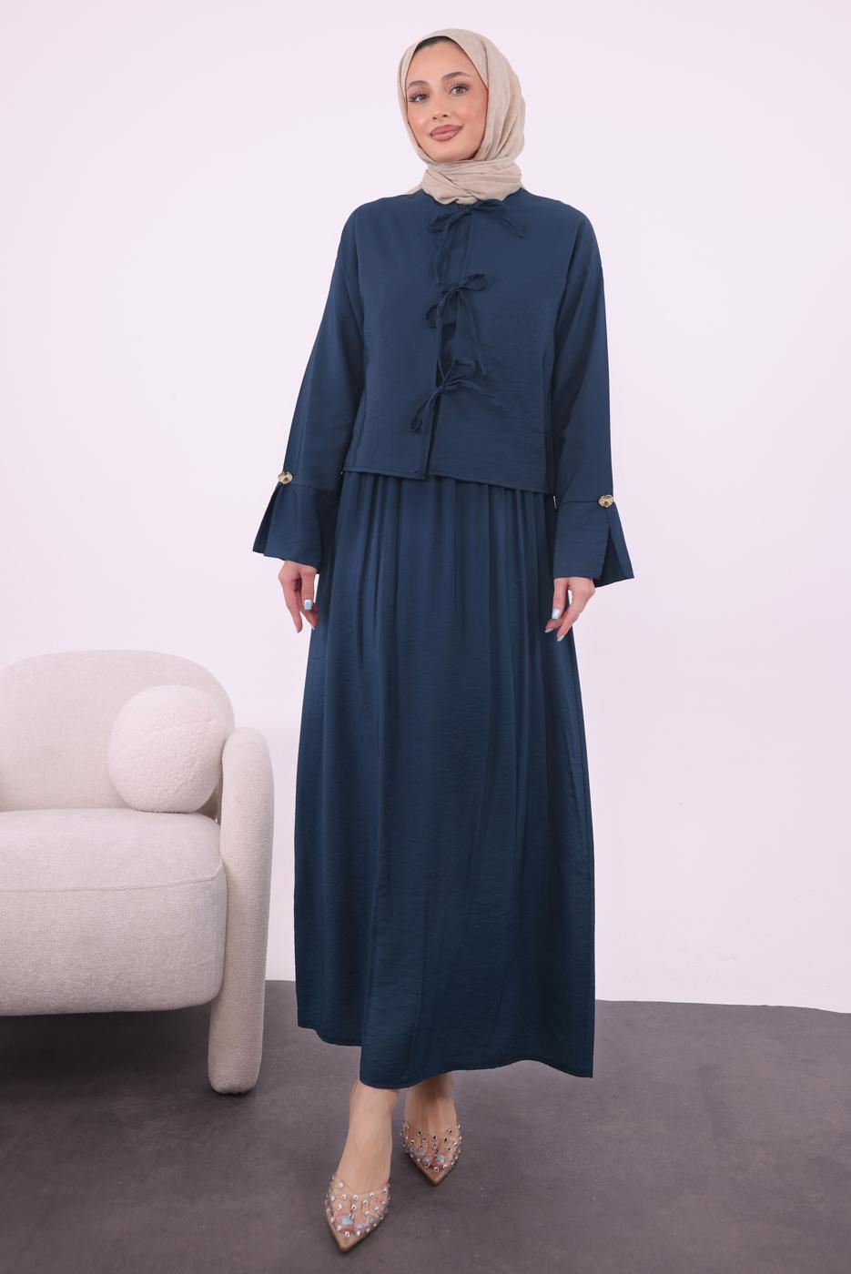 Vêtements hijab BLEU MARINE COSTUME AVEC VESTE T 9194